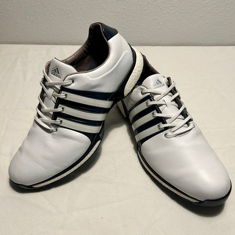 Adidas Tour360 Boost 2.0 Golf Shoes Mens 15 (Rare) White Leather Spiked BB7923
